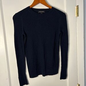 Banana Republic 100% merino wool black ribbed crewneck sweater small Classic